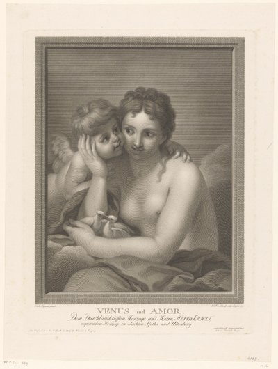 Venus en Amor door Johann Friedrich Bause