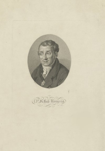 Portret van Friedrich Ludwig Kreysig 1770-1839, 1826 door Johann Friedrich Bolt