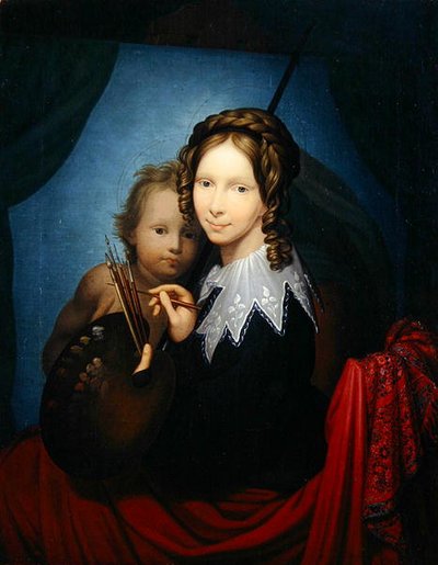 Erfprinses Auguste, kopieert de Sixtijnse Madonna door Johann Friedrich Bury