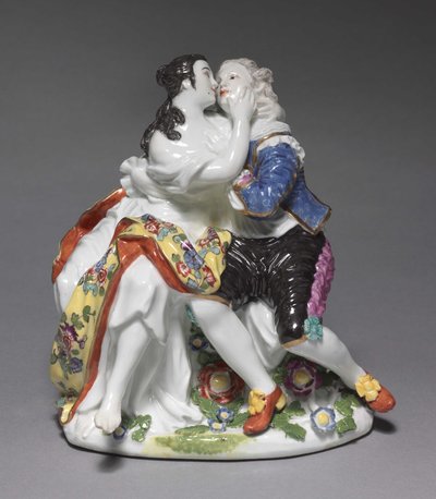 De geliefden, vervaardigd door Meissen Porselein Fabriek, Duitsland, ca. 1740 door Johann Friedrich Eberlein