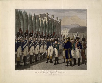Parade van de Franse Garde in de Lustgarten in Berlijn in 1806, 1806 door Johann Friedrich Jügel