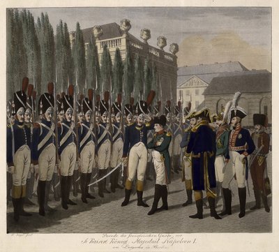 Parade van de Franse Garde in de Lustgarten in Berlijn in 1806 door Johann Friedrich Jügel
