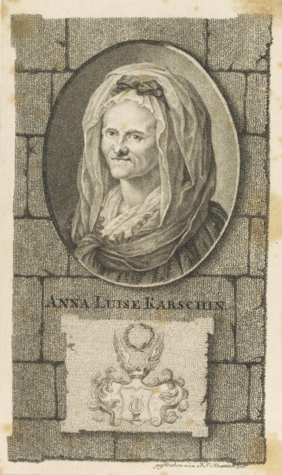 Portret van Anna Louisa Karsch 1722-1791, 1796 door Johann Friedrich Krethlow