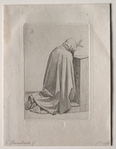 Een biddende monnik, 1826 door Johann Friedrich Overbeck