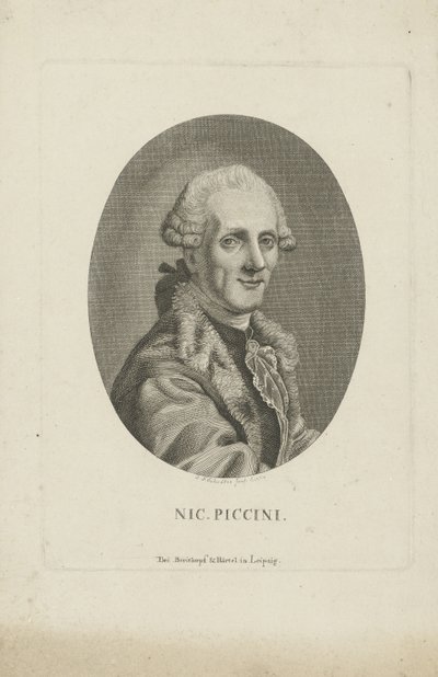 Portret van de componist Niccolò Piccinni 1728-1800, ca. 1790 door Johann Friedrich Schröter