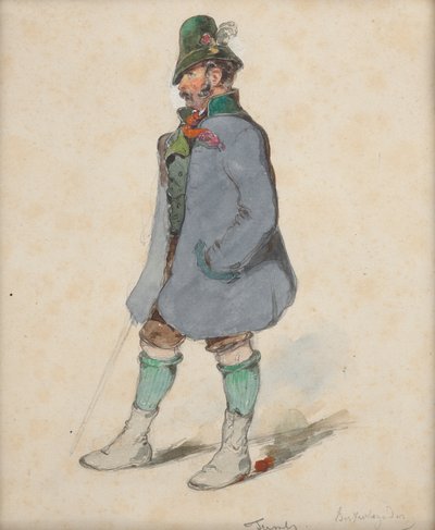 Boer in Berchtesgadner klederdracht door Johann Friedrich Treml