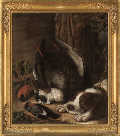 Een jachthond en zijn prooi, 1768 door Johann Friedrich von Grooth