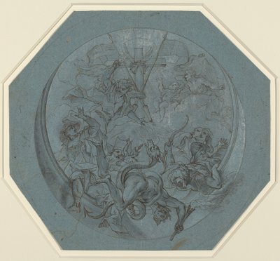 Sint-Michiel Verslaat Ketterij en Satan door Johann Georg Bergmuller