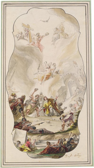 De steniging van Sint Stefanus door Johann Georg Dieffenbrunner