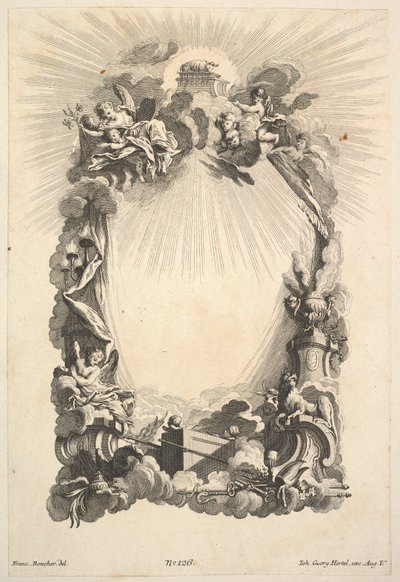 De ark van het verbond, uit Boek van Cartouches, midden 18e eeuw door Johann Georg Hertel