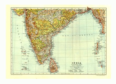 Kaart van India Zuidelijk deel, c1910 door Johann Georg Justus Perthes