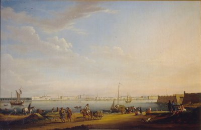 Uitzicht op het Paleisplein en de Zomertuin vanuit het Petersburg District, ca. 1800 door Johann Georg Mayr