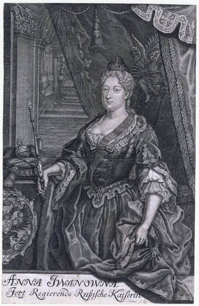 Portret van keizerin Anna Ioannovna (1693-1740) door Johann Georg Menzel