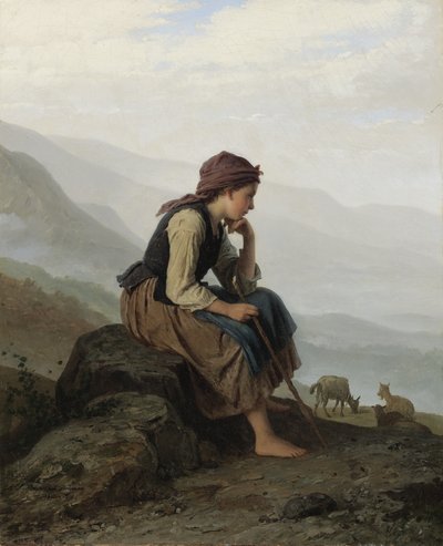 De kleine geitenhoeder door Johann Georg Meyer