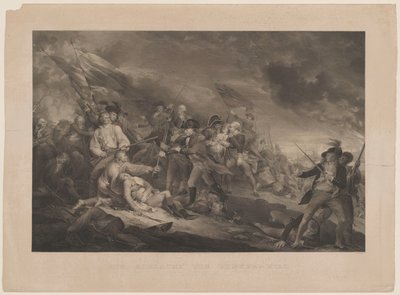 De slag bij Bunkershill door Johann Georg Nordheim