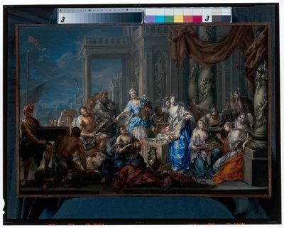 Achilles tussen de dochters van Lycomedes door Johann Georg Platzer