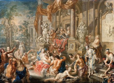 Fonteinscène voor een paleis, 1731-1734 door Johann Georg Platzer