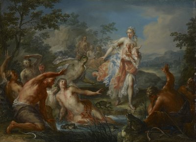 Latona verandert de Lycische boeren in kikkers door Johann Georg Platzer