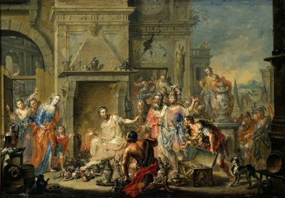 Manius Curius Dentatus weigert de omkopingen van de Samnieten door Johann Georg Platzer