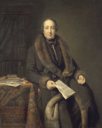 Pieter Arnold Diederichs (1804-74). Boekhandelaar te Amsterdam en oprichter van het Algemeen Handelsblad in 1828 door Johann Georg Schwartze (attributed to)
