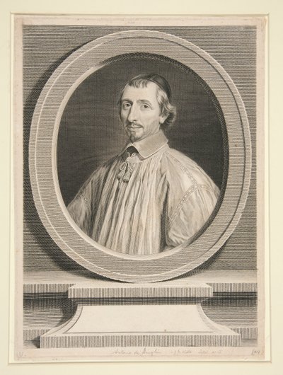 Portret van Antoine de Singlin door Johann Georg Wille