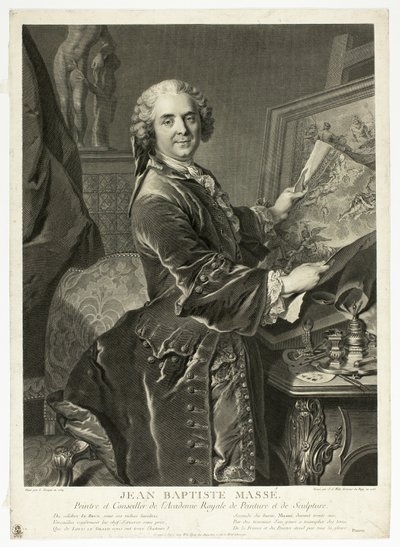 Portret van Jean Baptiste Massé door Johann Georg Wille