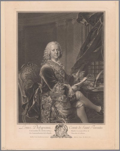 Portret van Louis Phélypeaux de Saint-Florentin door Johann Georg Wille