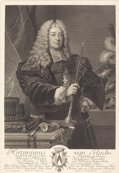 Johann von Erlach door Johann Georg Wille after Carlo Francesco Rusca, Cavalier