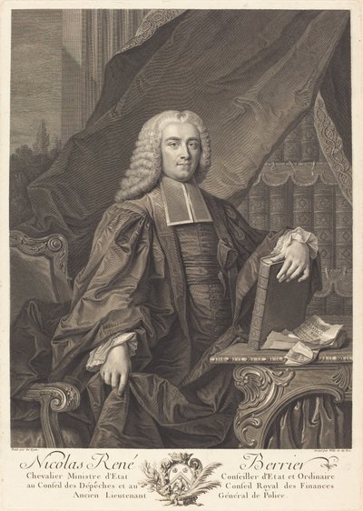Nicolas Rene Berryer door Johann Georg Wille after Jean François Delyen