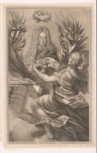 Portret van een vorst, mogelijk Karel VI, keizer van het Heilige Roomse Rijk door Johann Georg Wolffgang
