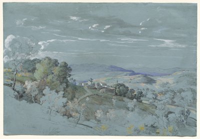 De heuvels van Umbrië bij Perugia, 1830-1832 door Johann Georg von Dillis