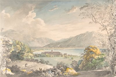 Uitzicht op het klooster in Tegernsee vanuit het noordoosten, eind 18e-midden 19e eeuw door Johann Georg von Dillis