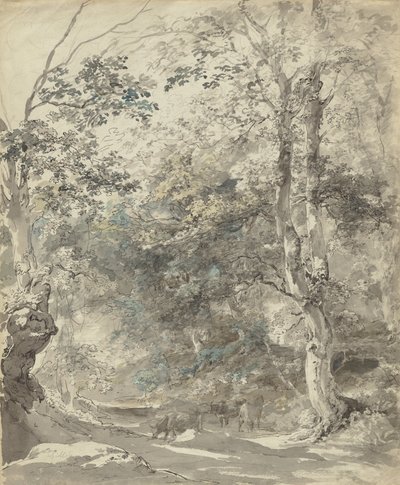 Boslandschap met koeien door Johann Georg von Dillis