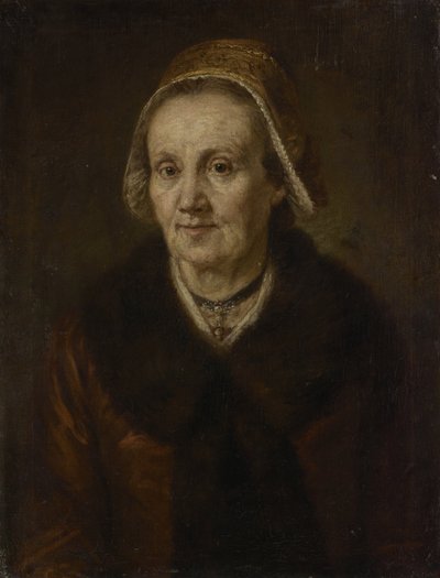 Oude vrouw met kap door Johann Georg von Edlinger