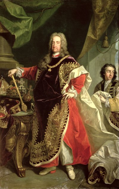 Karel VI (1685-1740), Heilige Roomse Keizer in de gewaden van de Orde van het Gulden Vlies door Johann Gottfried Auerbach