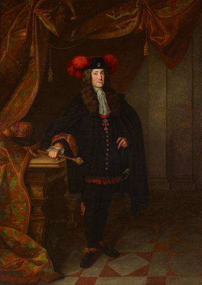 Portret van Karel VI 1685-1740, Heilige Roomse Keizer, ca. 1730 door Johann Gottfried Auerbach