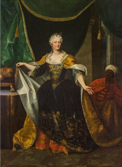 Portret van Elisabeth Christine van Brunswijk-Wolfenbüttel (1691-1750), echtgenote van Karel VI, keizer van het Heilige Roomse Rijk (1685-1740) door Johann-Gottfried Auerbach