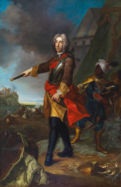 Portret van Prins Eugenius van Savoye 1663-1736 door Johann Gottfried Auerbach