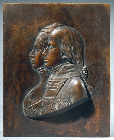Friedrich Wilhelm III. als kroonprins met echtgenote Luise van Mecklenburg-Strelitz door Johann Gottfried Schadow