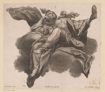 Prudentia met spiegel in de hand door Johann Gottfried Thelott