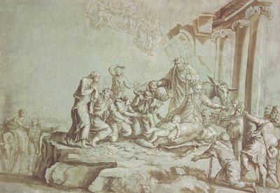Aanbidding van de Herders door Johann Gottlieb Prestel