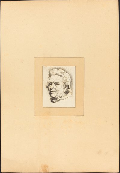 Hoofd van een man door Johann Gottlieb Prestel after Anton Joseph Prenner