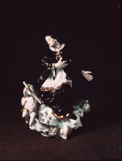 Meissen-figuur van St. Johannes Nepomuk, van een barokgroep, ca. 1731 (porselein) door Johann Gottlob Kirchner