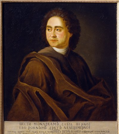 Portret van Vassili Nikititch Tatichtchev, Russische historicus en geograaf door Johann Gotttfried Tannauer