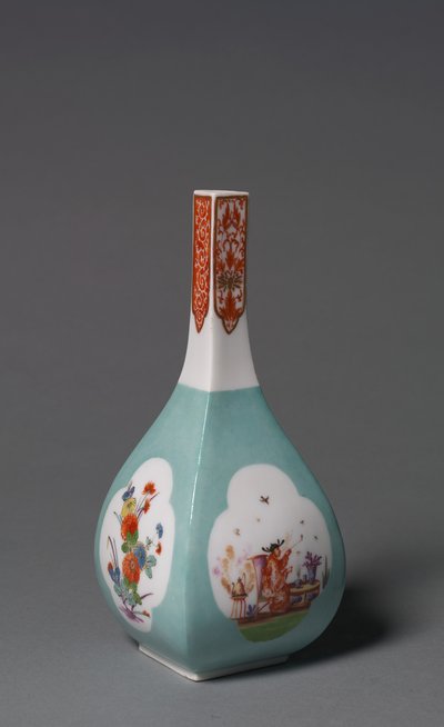 Saki Fles, fabrikant Meissen Porselein Fabriek, Duitsland, c.1730 door Johann Gregor Herold