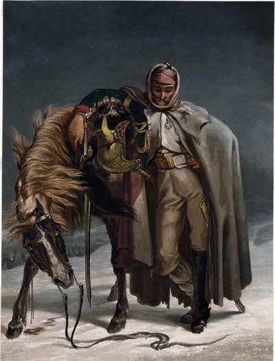Dragonder van de Zwitserse garde tijdens de Russische campagne door Johann Heinrich Bleuler