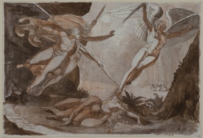 Satan, geraakt door Ithuriels speer door Johann Heinrich Füssli