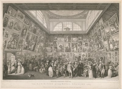 De tentoonstelling van de Koninklijke Academie 1787 door Johann Heinrich Ramberg