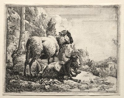 Geit met bel, 1665 door Johann Heinrich Roos