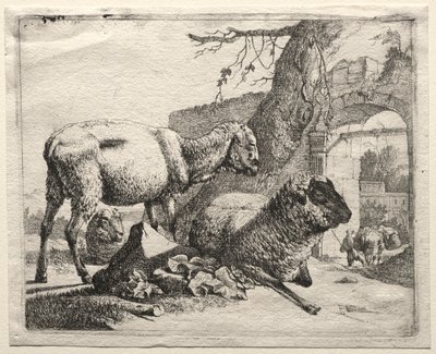 De muilezeldrijver onder de poort, 1665 door Johann Heinrich Roos